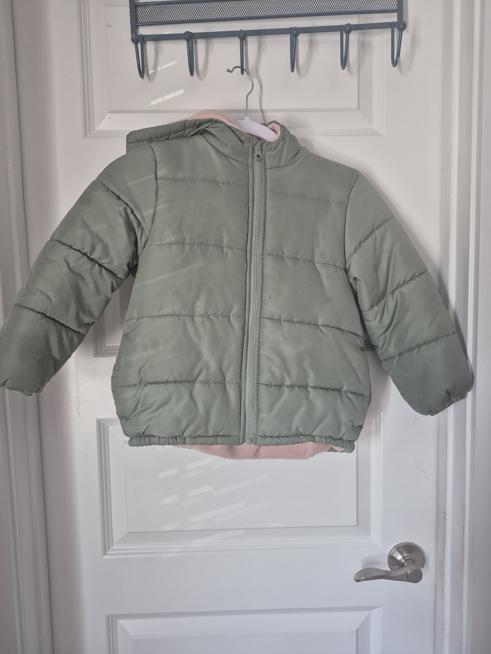 OshKosh B'gosh Kids Reversible Puffer Jacket in Green & Pink